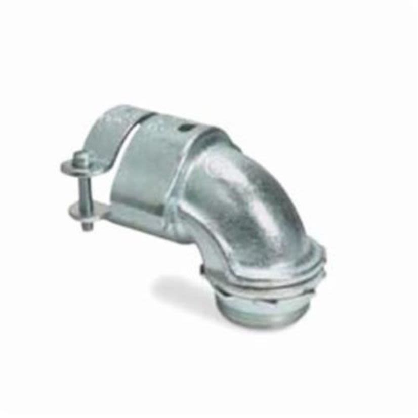 T&B 266-TB Cable Angle Connector, 3/8 in Trade, 1/2 in Knockout, 0.406 to 0.656 in Cable Openings, Steel, Zinc Plated